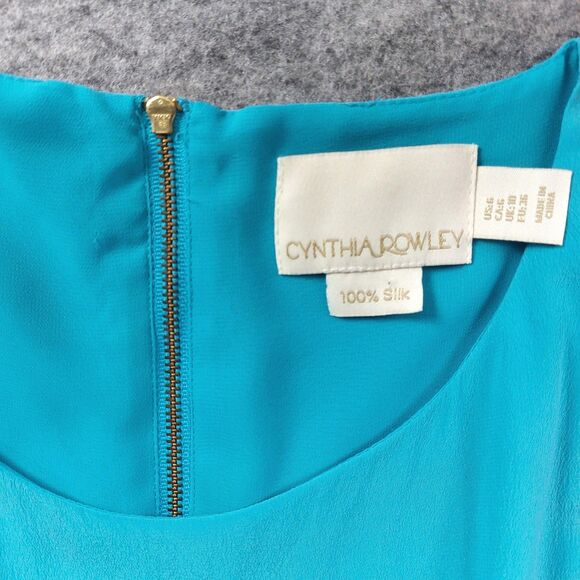 Cynthia Rowley Dress Womens Sz 6 Sleeveless Silk Sheath Shift Party Minimalist - Picture 11 of 12